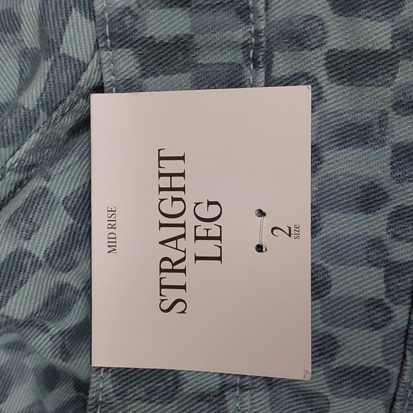 Women's Straight Leg Checkered Denim Pant | Future Collective | 2 - Picture 9 of 13